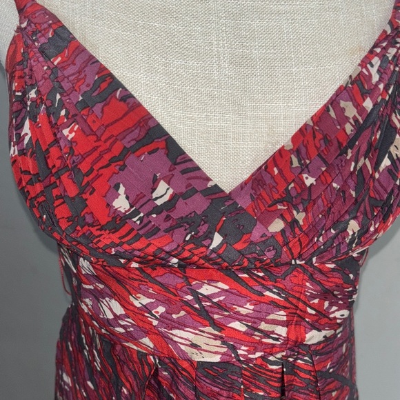 BCBGMaxAzria Red and Purple Midi Dress - Picture 5 of 7